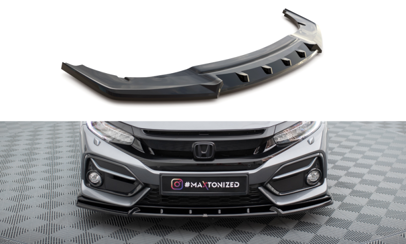 Maxton Front Ansatz für Honda Civic Sport Mk 10 schwarz Hochglanz HO-CI-10-SPORT-FD1-G