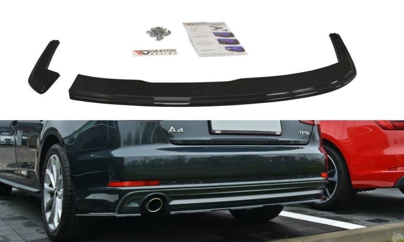 Maxton Heck Ansatz Flaps Diffusor für Audi A4 B9 S-Line schwarz Hochglanz AU-A4-B9-SLINE-RSD1-G