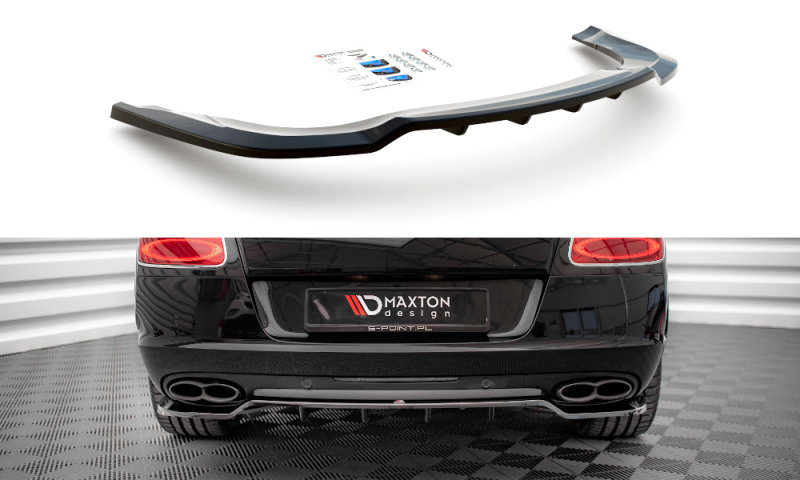 Maxton Mittlerer Diffusor Heck Ansatz DTM Look für Bentley Continental GT V8 S Mk2 schwarz Hochglanz BE-CO-GT-1F-RD1G+RD2-G