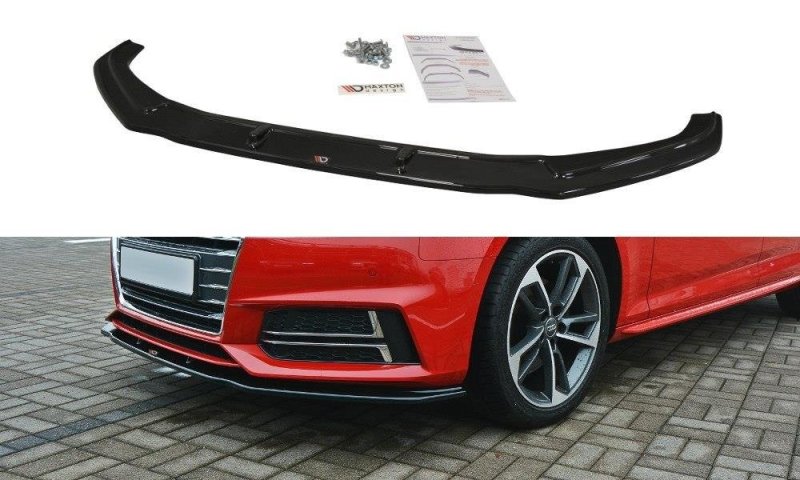 Maxton Front Ansatz V.2 für Audi S4 / A4 S-Line B9 schwarz Hochglanz AU-A4-B9-SLINE-FD2-G