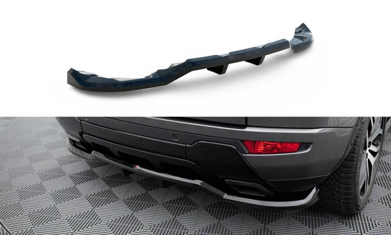 Maxton Mittlerer Cup Diffusor Heck Ansatz Land Rover Range Rover Evoque HSE Dynamic Mk1 Facelift schwarz Hochglanz LR-RR-EV-1-RD1G+RD2-G