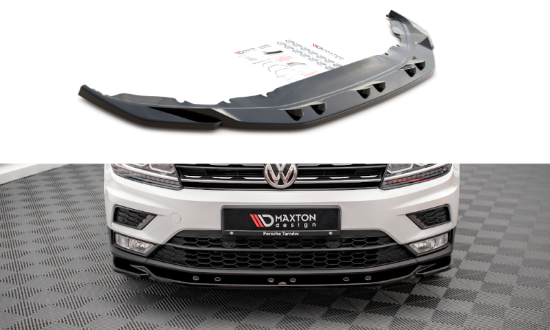 Maxton Front Ansatz für Volkswagen Tiguan Mk2 schwarz Hochglanz VW-TI-2-FD1-G