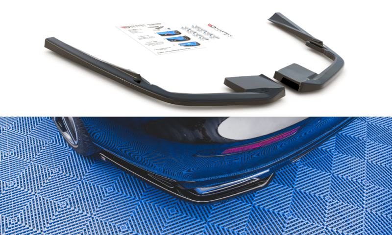 Maxton Heck Ansatz Flaps Diffusor für Volvo S60/V60 R-Design Mk3 schwarz Hochglanz VO-S60-3-RDESIGN-RSD1-G