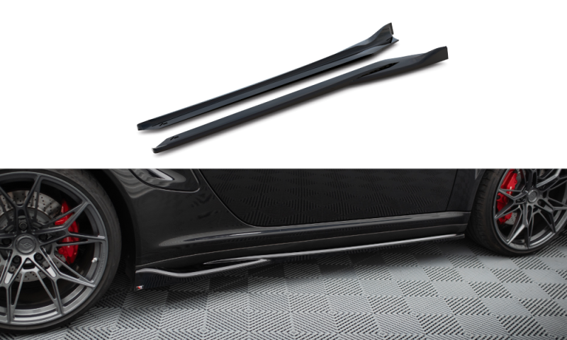 Maxton Seitenschweller Ansatz Porsche 911 Turbo 997 schwarz Hochglanz PO-911-997-TURBO-SD1-G