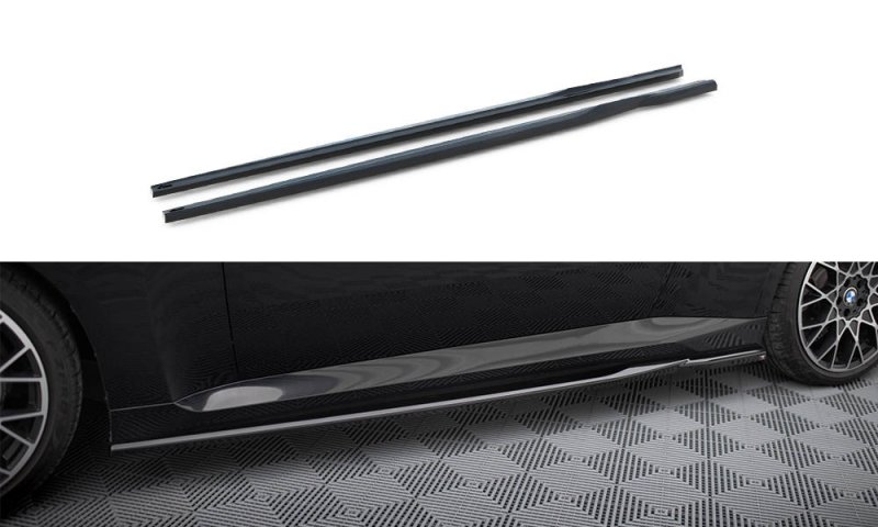 Maxton Seitenschweller Ansatz V.1 BMW 2 Coupe G42 schwarz Hochglanz BM-2-G42-SD1-G
