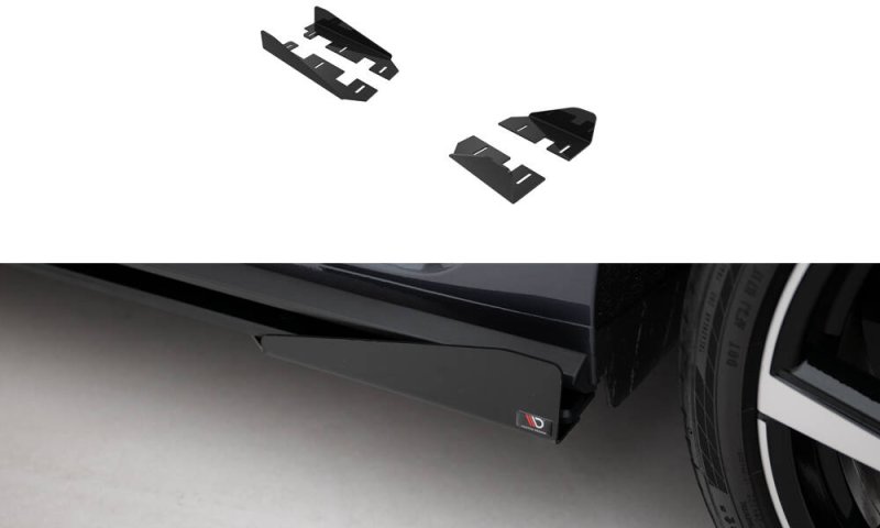 Maxton Side Flaps VW Polo AW GTI Facelift schwarz Hochglanz VWPO6FGTICNC-SF1-G