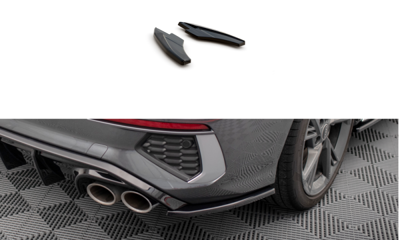 Maxton Heck Ansatz Flaps Diffusor V.2 für Audi S3 Limousine 8Y schwarz Hochglanz AU-S3-8Y-S-RSD2-G