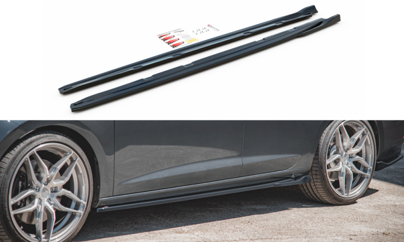 Maxton Seitenschweller Ansatz für V.4 Seat Leon Cupra / FR Mk3 FL schwarz Hochglanz SE-LE-3F-CU-SD4-G