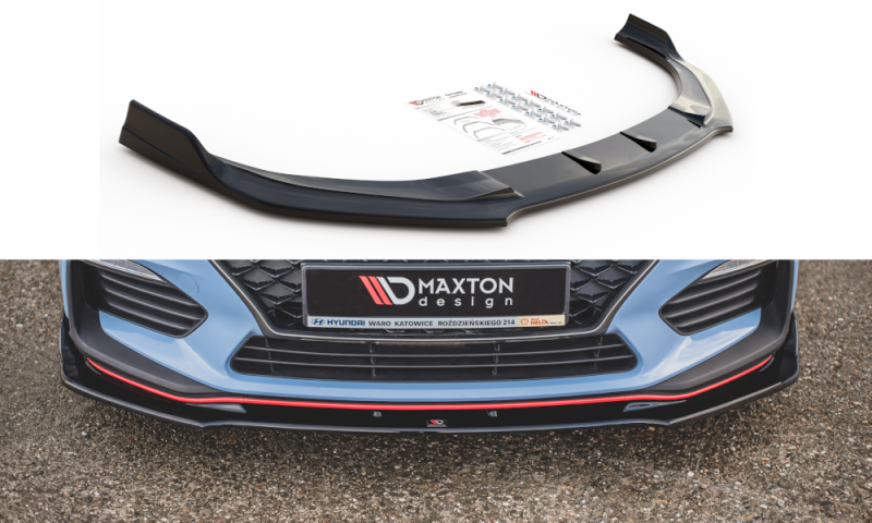 Maxton Front Ansatz V.3 für Hyundai I30 N Mk3 Hatchback/ Fastback schwarz Hochglanz HY-I30-3-N-FD3-G