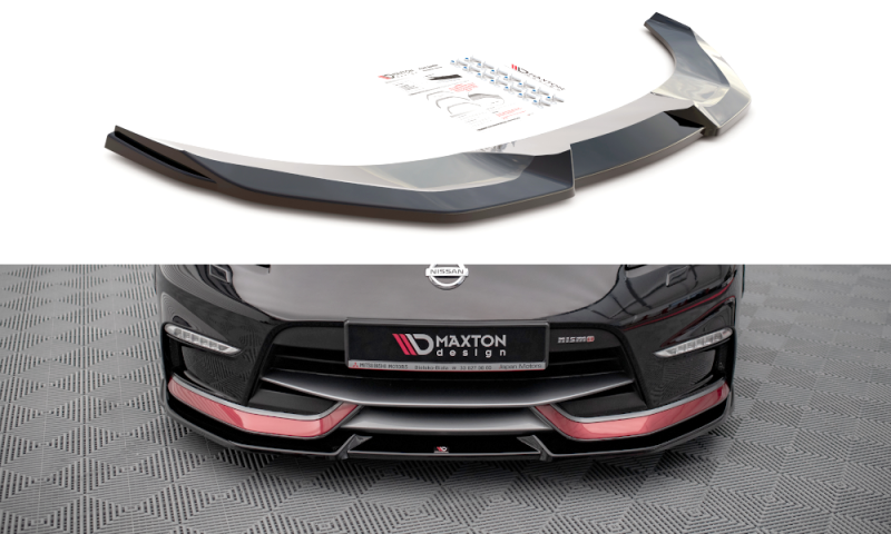 Maxton Front Ansatz V.2 für Nissan 370Z Nismo Facelift schwarz Hochglanz NI-370Z-NISMO-FD2-G