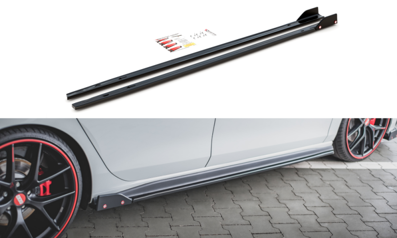 Maxton Seitenschweller Ansatz V.2 + Flaps VW Golf 8 GTI / GTI Clubsport VW-GO-8-GTI-SD2T+S