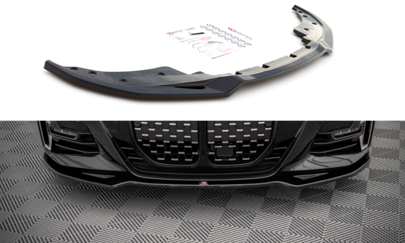 Maxton Front Ansatz V.3 für BMW 4er M-Paket G22 schwarz Hochglanz BM-4-G22-MPACK-FD3-G