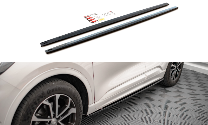 Maxton Seitenschweller Ansatz für Ford Kuga ST-Line Mk3 schwarz Hochglanz FO-KU-3-STLINE-SD1-G