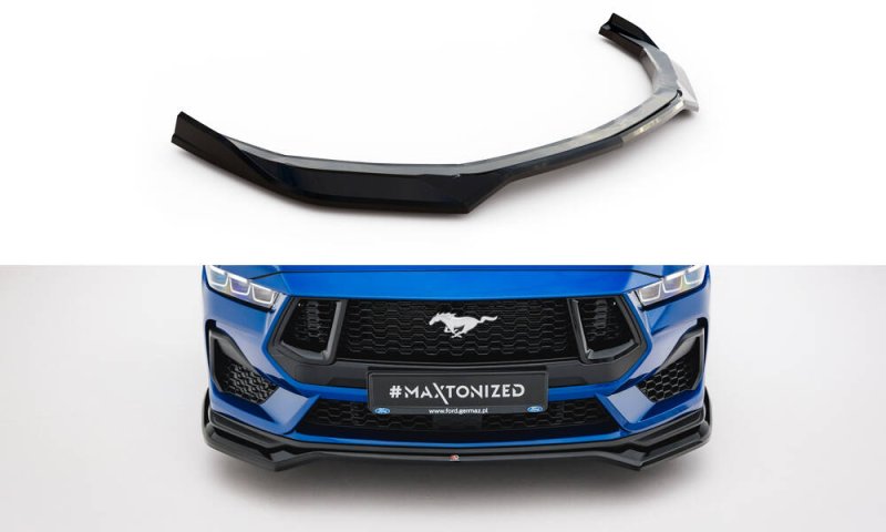 Maxton Front Ansatz V.1 Ford Mustang GT Mk7 schwarz Hochglanz FO-MU-7-GT-FD1-G