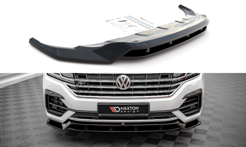 Maxton Front Ansatz für Volkswagen Touareg R-Line Mk3 schwarz Hochglanz VW-TO-3-RLINE-FD1G+FD1R-G