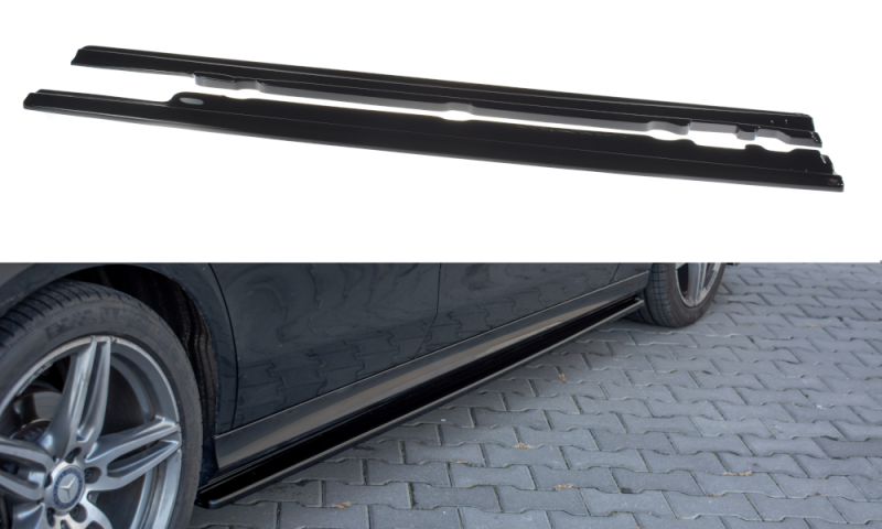 Maxton Seitenschweller Ansatz für Mercedes-Benz E43 AMG / AMG-Line W213 schwarz Hochglanz ME-E-213-AMGLINE-SD1-G
