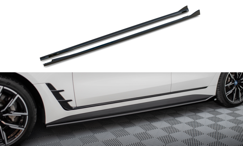 Maxton Seitenschweller Ansatz für V.1 für BMW i4 M-Paket G26 schwarz Hochglanz BM-I4-G26-MPACK-GC-SD1-G