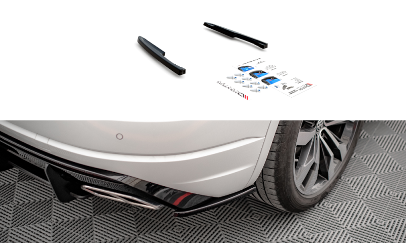 Maxton Heck Ansatz Flaps Diffusor für Volkswagen Touareg R-line Mk3 schwarz Hochglanz VW-TO-3-RLINE-RSD1-G