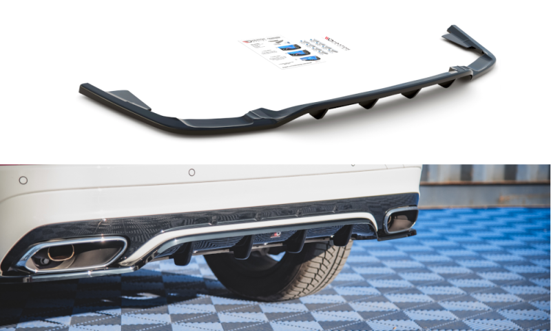 Maxton Mittlerer Diffusor Heck Ansatz DTM Look für Volvo XC60 Mk2 R-Design schwarz Hochglanz VO-XC60-2-RDESIGN-RD1G+RD2-G