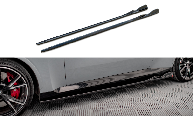 Maxton Seitenschweller Ansatz für V.1 für BMW 2 Coupe M-Paket / M240i G42 schwarz Hochglanz BM-2-42-MPACK-SD1-G