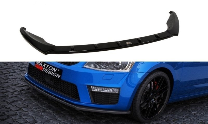 Maxton Front Ansatz V.1 für Skoda Octavia RS Mk3 schwarz Hochglanz SK-OC-3-RS-FD1-G