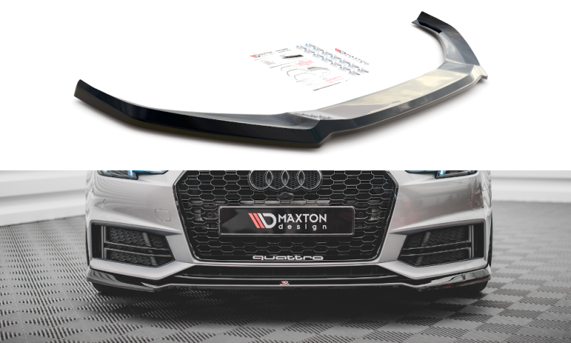 Maxton Front Ansatz V.4 für Audi S4 / A4 S-Line B9 schwarz Hochglanz AU-A4-B9-SLINE-FD4-G