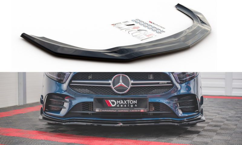 Maxton Front Ansatz V.1 für Mercedes A35 AMG / AMG-Line W177  schwarz Hochglanz ME-A-177-35-FD1-G