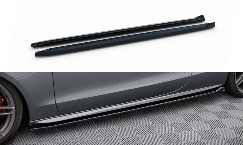 Maxton Seitenschweller Ansatz V.2 Audi S5 / A5 S-Line Coupe 8T schwarz Hochglanz AU-S5-1F-SD1-G