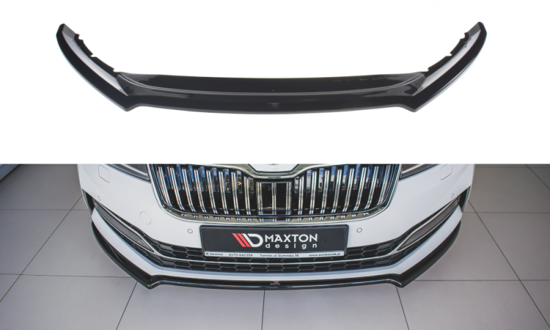 Maxton Front Ansatz V.1 für Skoda Superb Mk3 FL schwarz Hochglanz SK-SU-3F-FD1-G