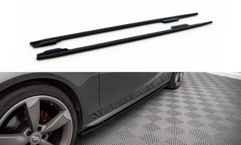 Maxton Seitenschweller Ansatz V.2 Audi A4 / A4 S-Line / S4 B8 schwarz Hochglanz AU-A4-B8F-SLINE-SD1-G