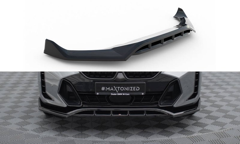 Maxton Front Ansatz V.2 BMW X6 M-Paket G06 Facelift schwarz Hochglanz BM-X6-G06F-MPACK-FD2G+FD2R-G