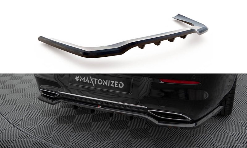 Maxton Mittlerer Cup Diffusor Heck Ansatz Mercedes-Benz CLA Coupe C118 schwarz Hochglanz ME-CLA-118-RD1G+RD2-G