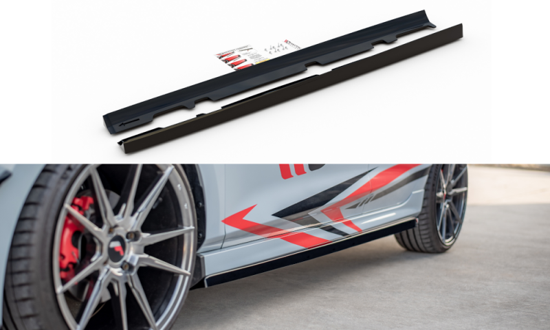 Maxton Seitenschweller Ansatz für V.2 für Ford Fiesta Mk8 ST / ST-Line schwarz Hochglanz FO-FI-8-ST-SD1-G