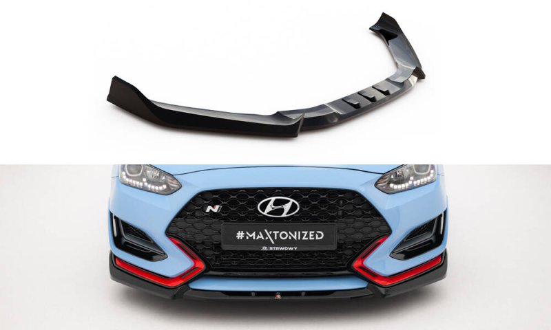 Maxton Front Ansatz V.2 Hyundai Veloster N Mk2 schwarz Hochglanz HY-VE-2-N-FD2-G