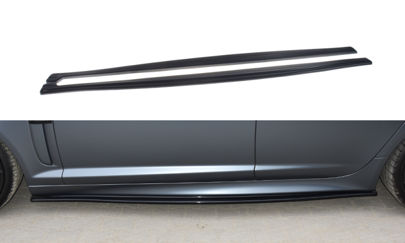 Maxton Seitenschweller Ansatz für JAGUAR XF- R schwarz Hochglanz JA-XFR-1-SD1-G
