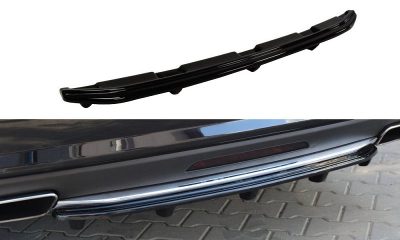 Maxton Mittlerer Diffusor Heck Ansatz für MERCEDES CLS C218 DTM LOOK AMG LINE schwarz Hochglanz ME-CLS-218-RD1+RD2-G