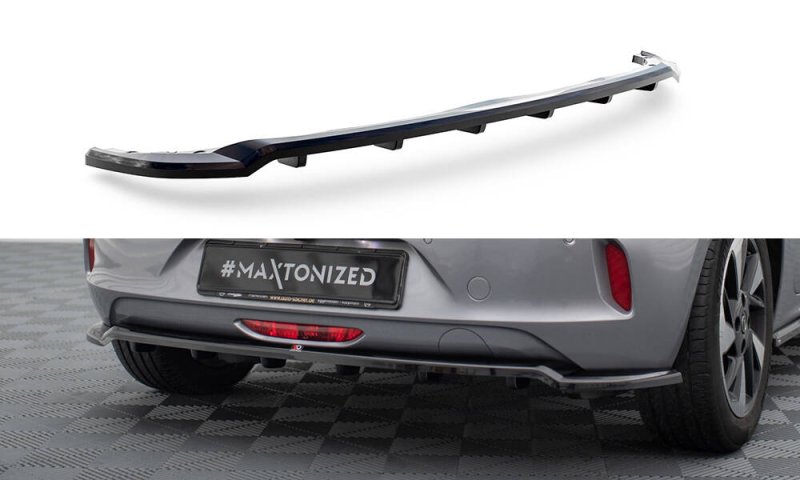 Maxton Mittlerer Cup Diffusor Heck Ansatz Opel Corsa - e F ( Mk6) schwarz Hochglanz OP-CO-F-RD1G+RD2-G