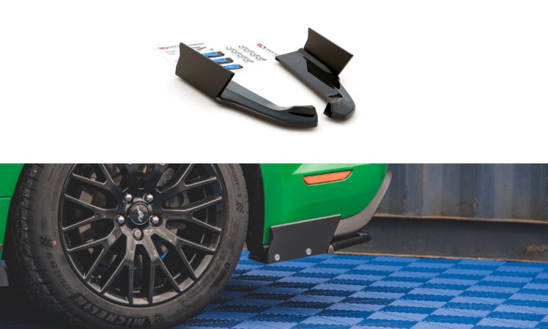 Maxton Heck Ansatz Flaps Diffusor +Flaps für V.1 Ford Mustang GT Mk6 Facelift FO-MU-6F-GT-RSD1G+RS