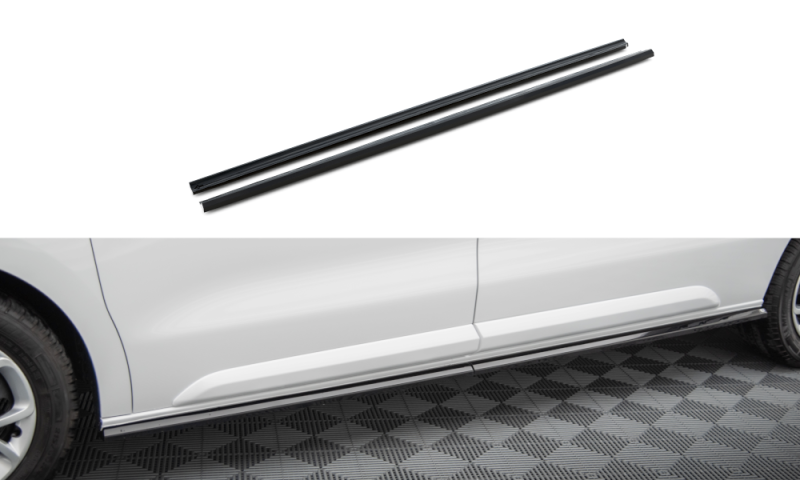 Maxton Seitenschweller Ansatz Citroen Jumpy l2 /l3 Mk3 schwarz Hochglanz CI-JU-3-SD1A+B-G