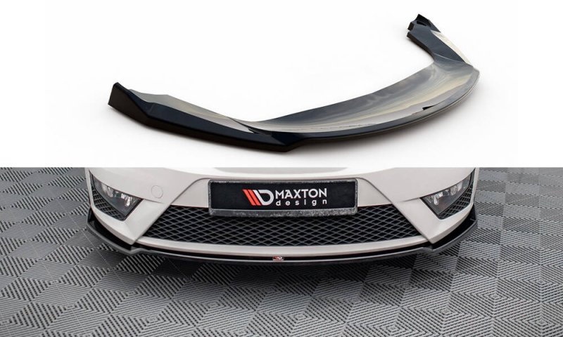 Maxton Front Ansatz V.1 Seat Ibiza FR SC Mk4 Facelift schwarz Hochglanz SE-IB-4F-FR-SC-FD1-G