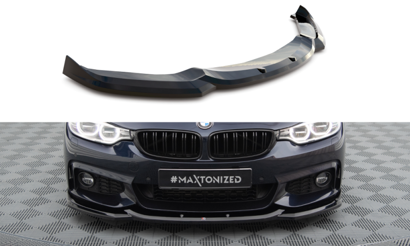 Maxton Front Ansatz V.6 BMW 4er Coupe / Gran Coupe / Cabrio M-Paket F32 / F36 / F33 schwarz Hochglanz BM-4-F36-GC-MPACK-FD2-G