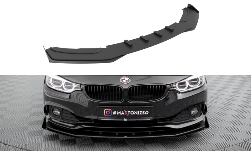Maxton Street Pro Front Ansatz für +Flaps für + Flaps BMW 4er Gran Coupe F36 schwarz Hochglanz BM4F36GCCNC-FD1B+FSF1-G