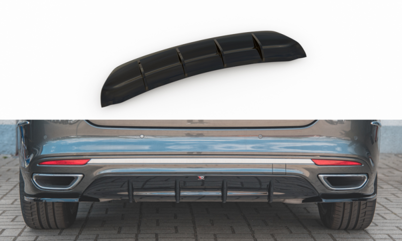 Maxton Diffusor Heck Ansatz für Ford Mondeo Vignale Mk5 Facelift schwarz Hochglanz FO-MO-5F-VG-RS1-G