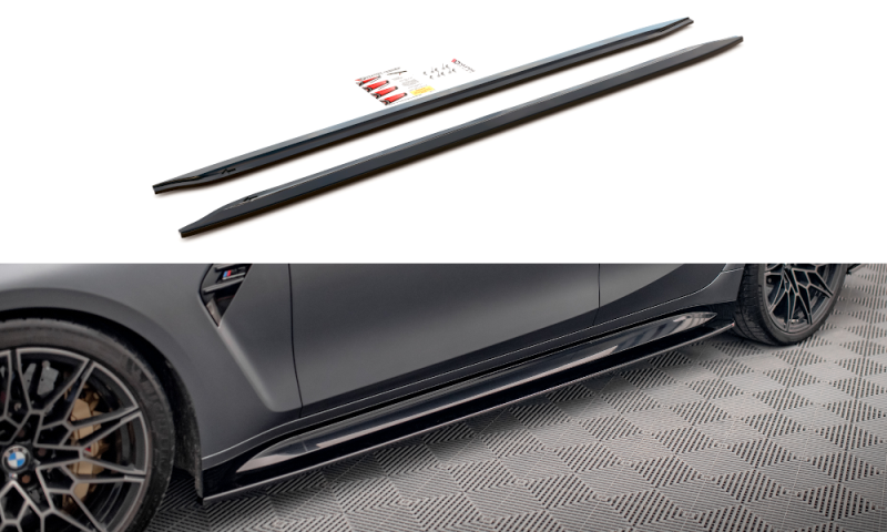 Maxton Seitenschweller Ansatz für V.1 für BMW M3 G80 schwarz Hochglanz BM-3-G80-M-SD1-G
