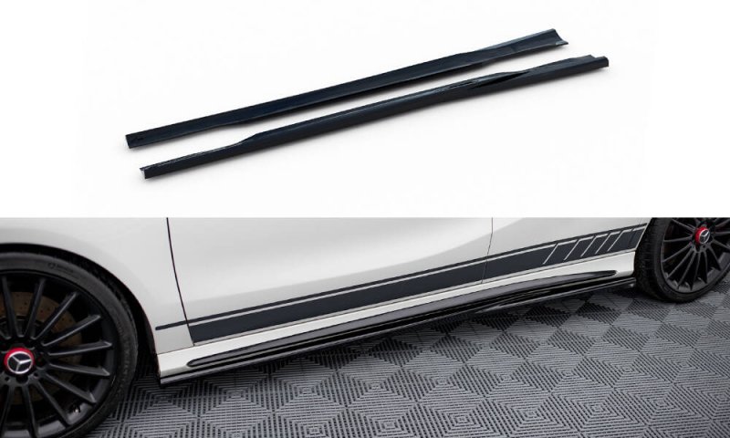Maxton Seitenschweller Ansatz Mercedes-Benz A45 AMG W176 schwarz Hochglanz ME-A45-W176-SD1-G