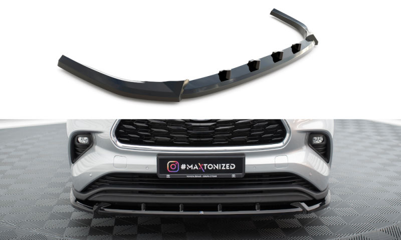 Maxton Front Ansatz für Toyota Highlander Mk4 schwarz Hochglanz TO-HL-3-FD1-G
