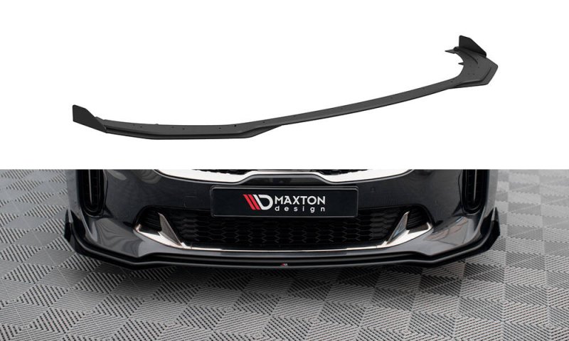 Maxton Street Pro Front Ansatz + Flaps Kia Stinger GT / GT-Line / Standard Mk1 schwarz Hochglanz KIST1GTLINECNC-FD1B+FSF1-G