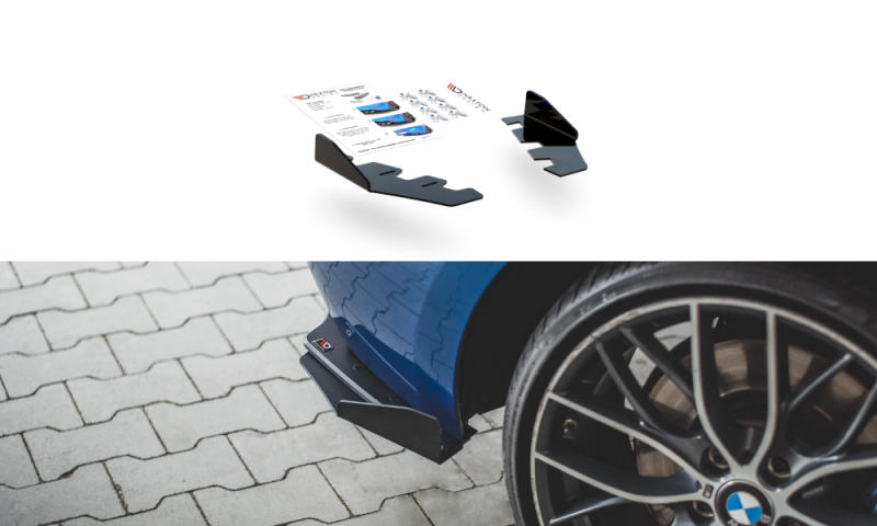 Maxton Hintere Seiten Flaps für BMW M135i F20 schwarz Hochglanz BM1F20MCNC-RSF1-G