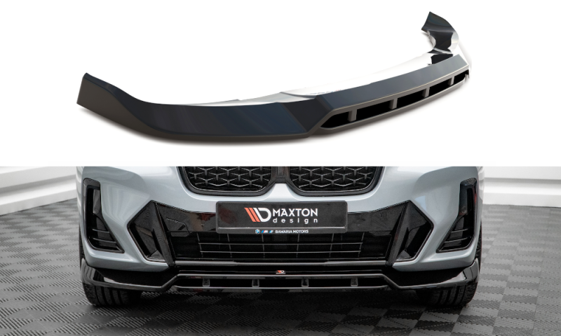 Maxton Front Ansatz V.1 für BMW X4 M-Paket G02 Facelift schwarz Hochglanz BM-X4-02F-MPACK-FD1G+FD1R-G