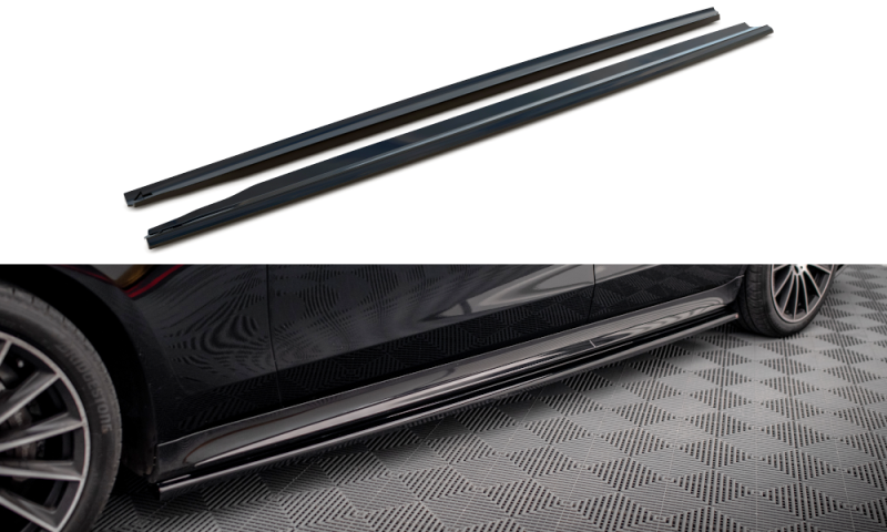 Maxton Seitenschweller Ansatz für Mercedes-Benz S Long AMG-Line V223 schwarz Hochglanz ME-S-223-AMGLINE-SD1-G